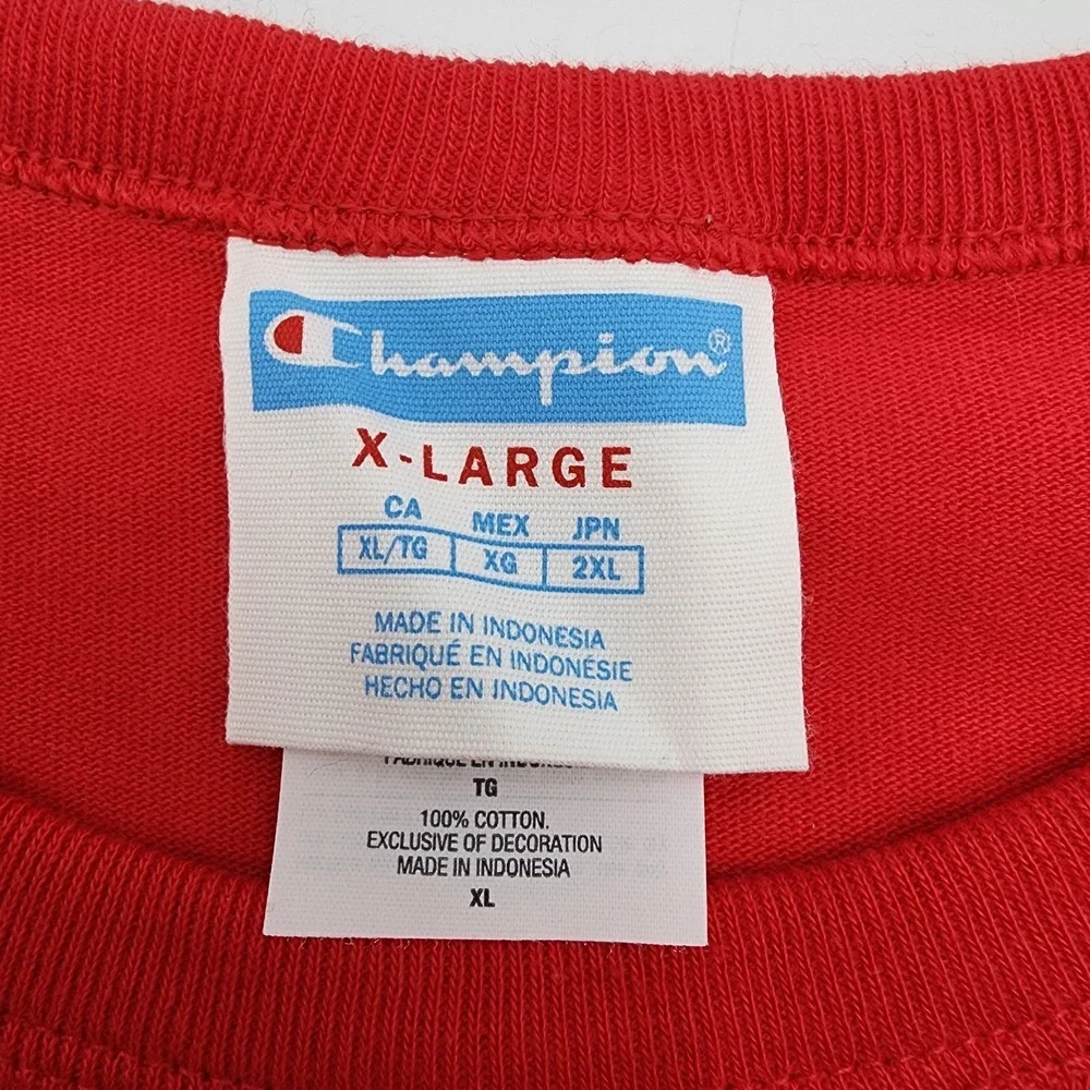 Vintage Champion‎ T-shirt Men's Size XL Red Short Sleeve Pullover Casual RARE - Picture 4 of 8